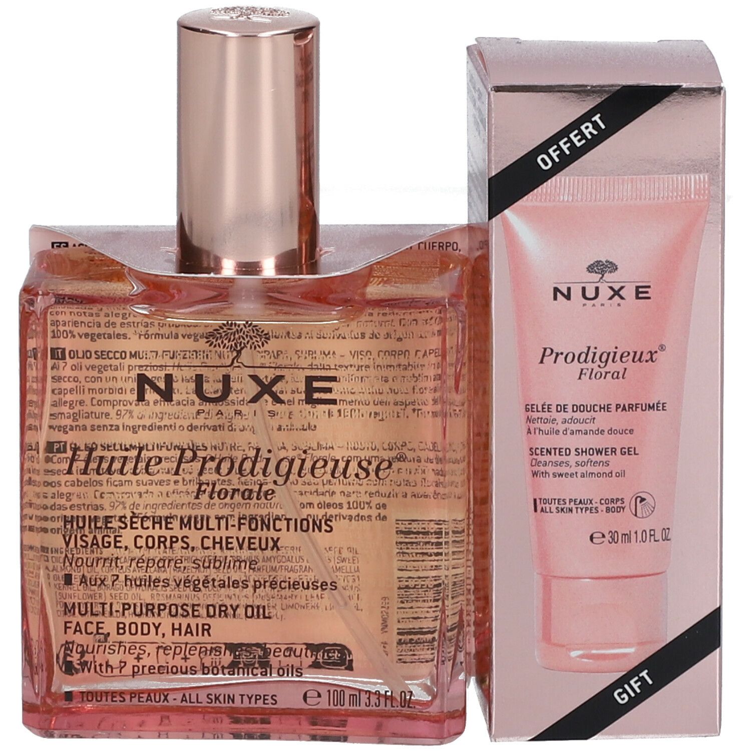 NUXE Huile Prodigieuse® Florale + Prodigieux® Gelée de Douche parfumée OFFERT