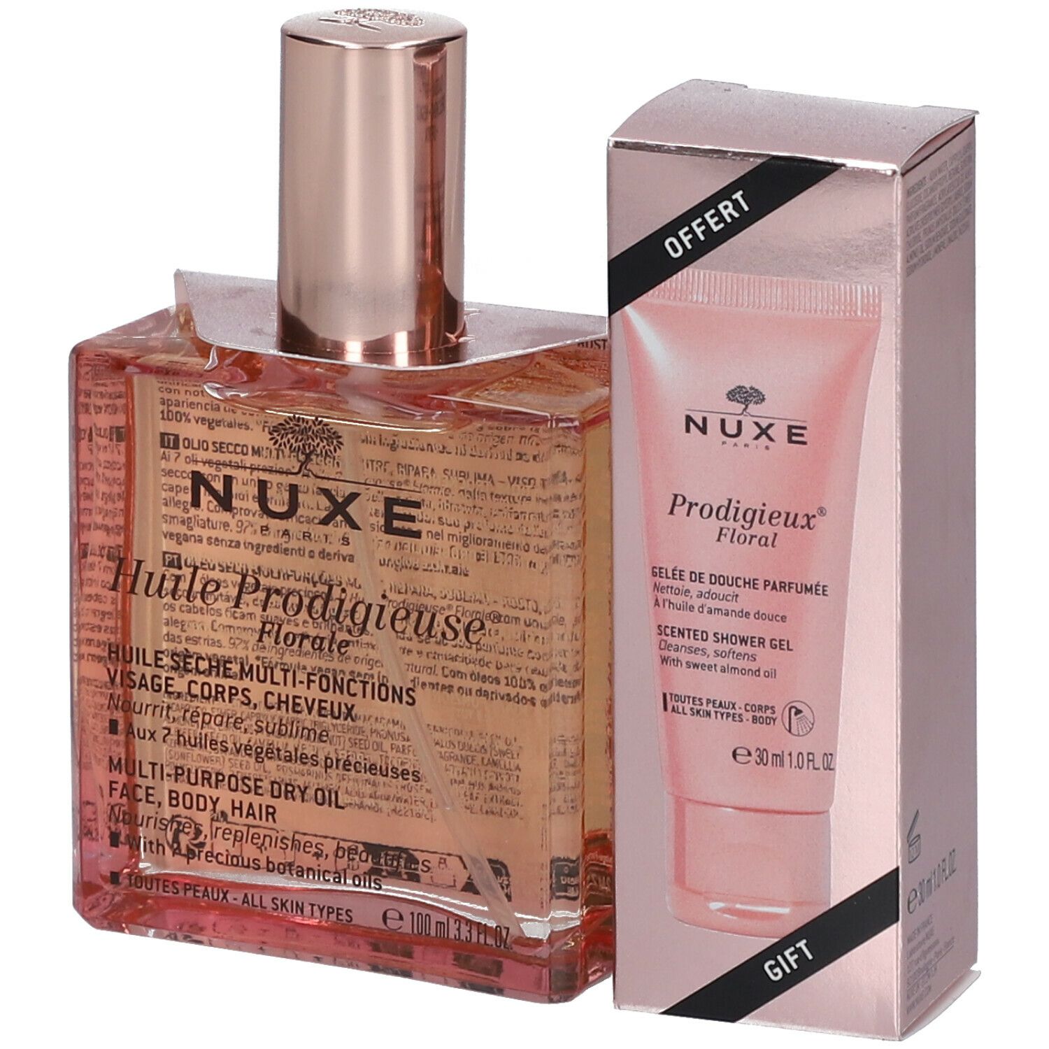 NUXE Huile Prodigieuse® Florale + Prodigieux® Gelée de Douche parfumée OFFERT
