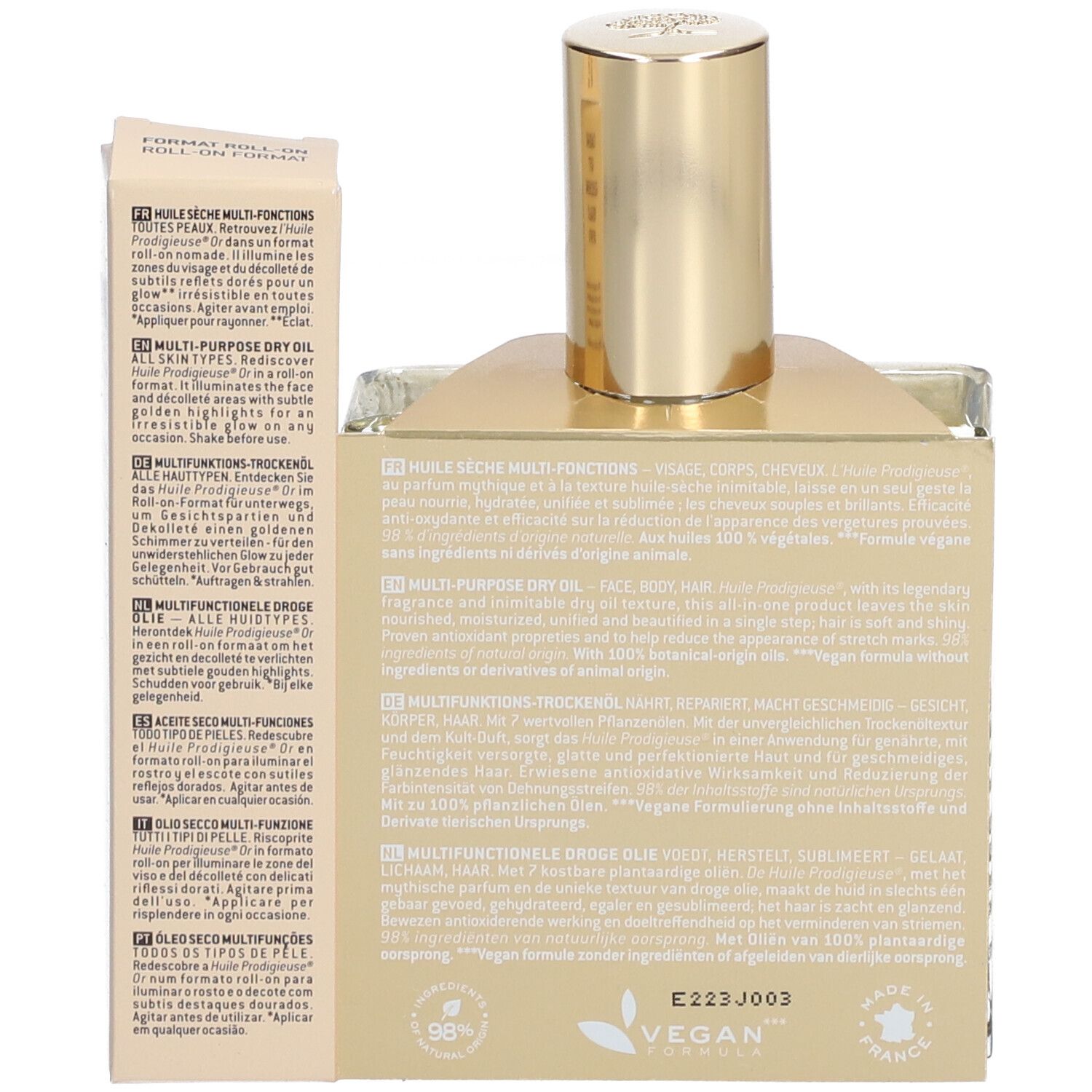 NUXE Huile Prodigieuse® Classique 100 ml + Huile Prodigieuse OR Roll-On 8 ml