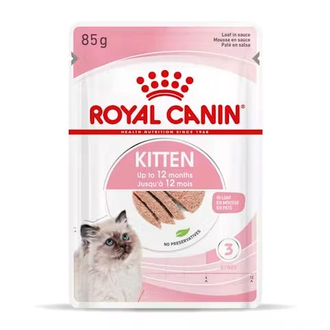 Sachet Royal Canin Kitten, 85g, Pâté en sauce, pour chatons jusqu'à 12 mois.