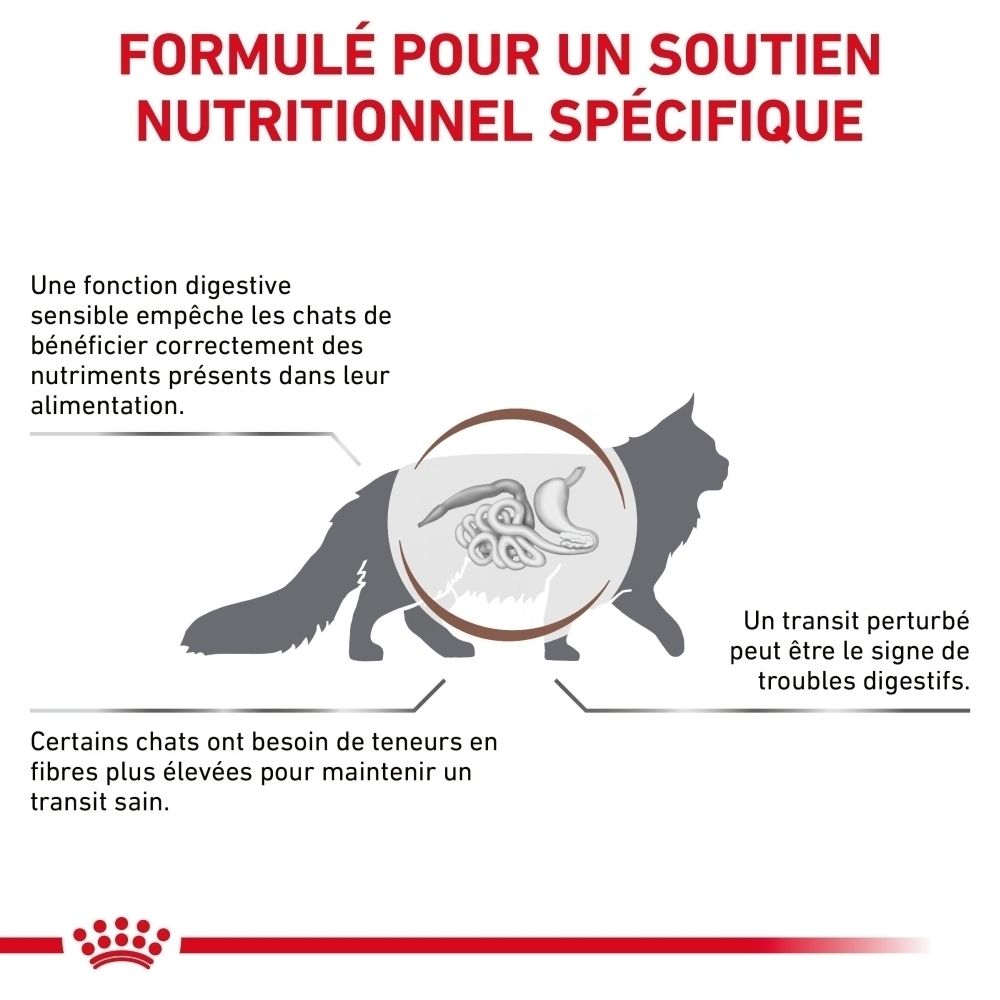ROYAL CANIN Gastrointestinal Fibre Response nourriture sèche et humide pour chats.