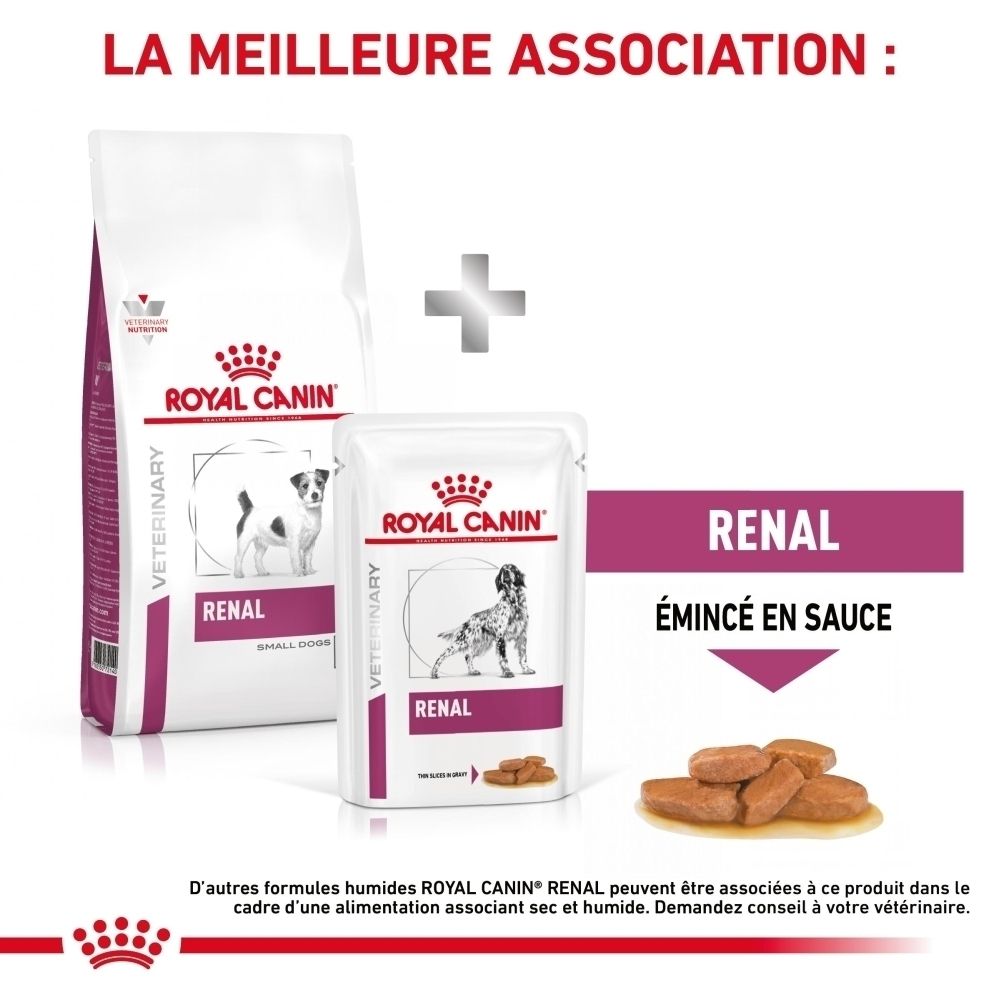 ROYAL CANIN® Renal : Combinaison de croquettes et de pâtée.