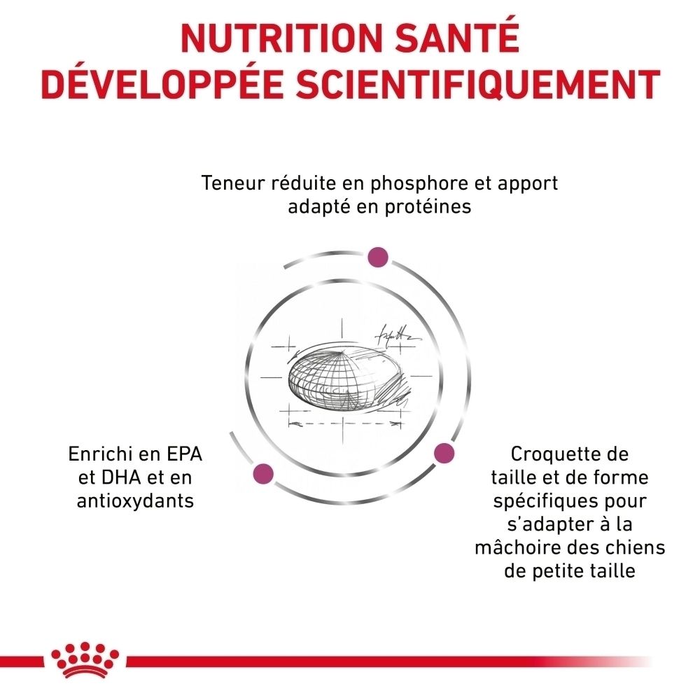 ROYAL CANIN Renal nourriture pour chiens, vue latérale du sac de 3,5 kg.