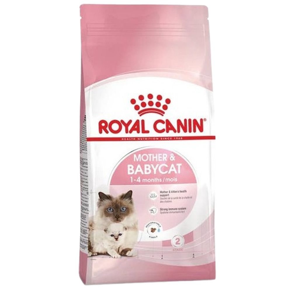 Sac de croquettes Royal Canin Mother & Babycat 10kg avec image de chat.