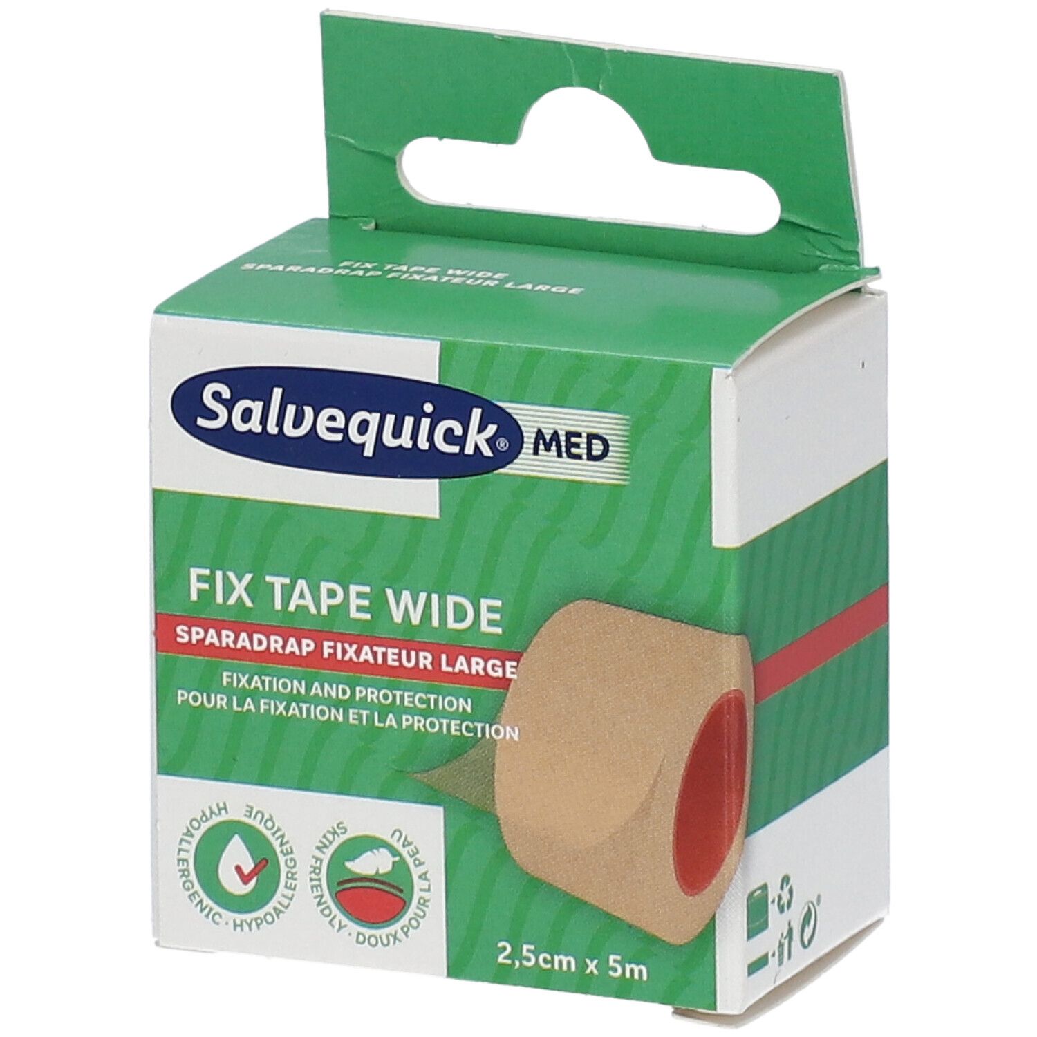 Salvequick Med Fix Tape Wide Refill 2,5 cm x 5 m