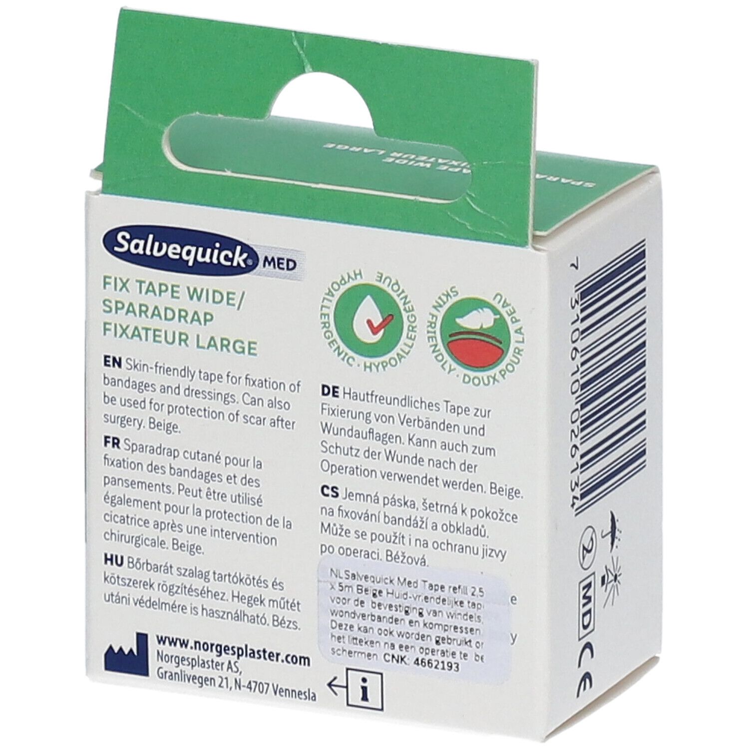 Salvequick Med Fix Tape Wide Refill 2,5 cm x 5 m