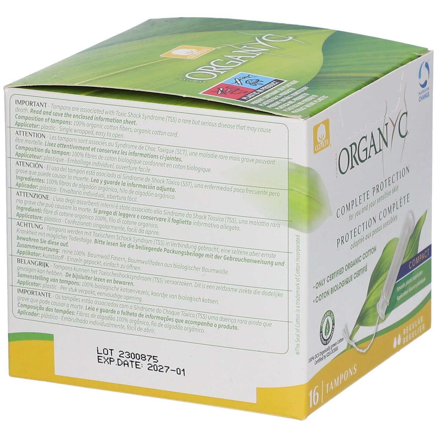 Organyc® Tampons Complete Protection Compact Regular