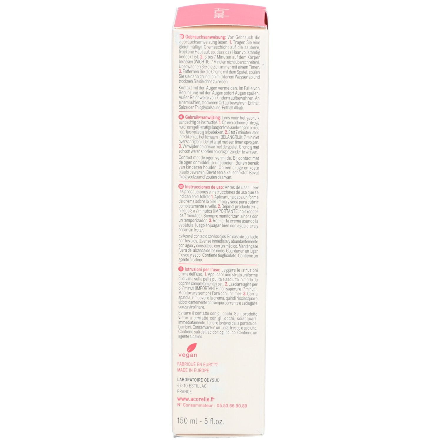 Acorelle Crème Dépilatoire Corps