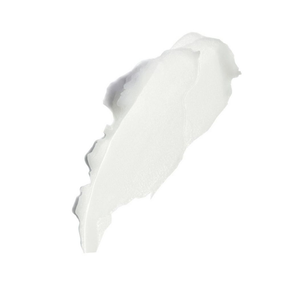 Trace de baume blanc sur fond blanc.