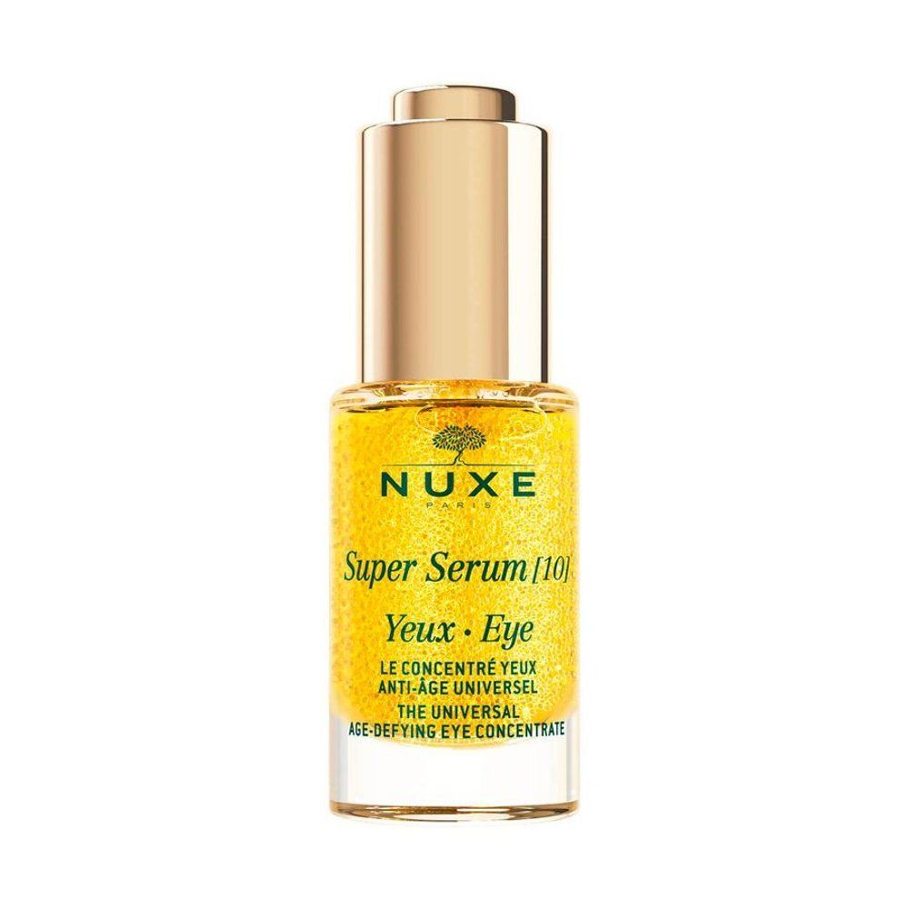 Emballage Nuxe Super Serum pour les yeux, face avant avec textes en français et anglais.