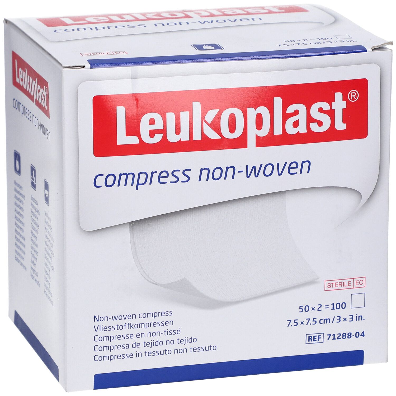 Leukoplast Compress Non-Woven 7,5 cm x 7,5 cm 50x2 pc(s) - Redcare ...