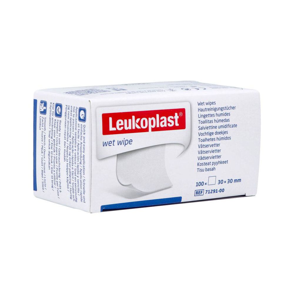 Leukoplast Lingettes humides, paquet de 100, 30x30 mm.