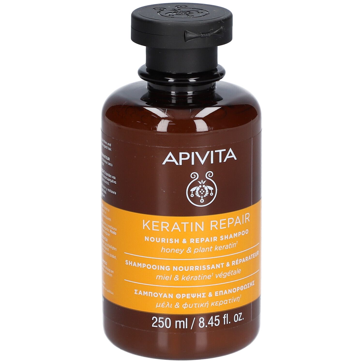 Shampoing APIVITA Keratin Repair Nourish & Repair au miel & kératine végétale, 250 ml.