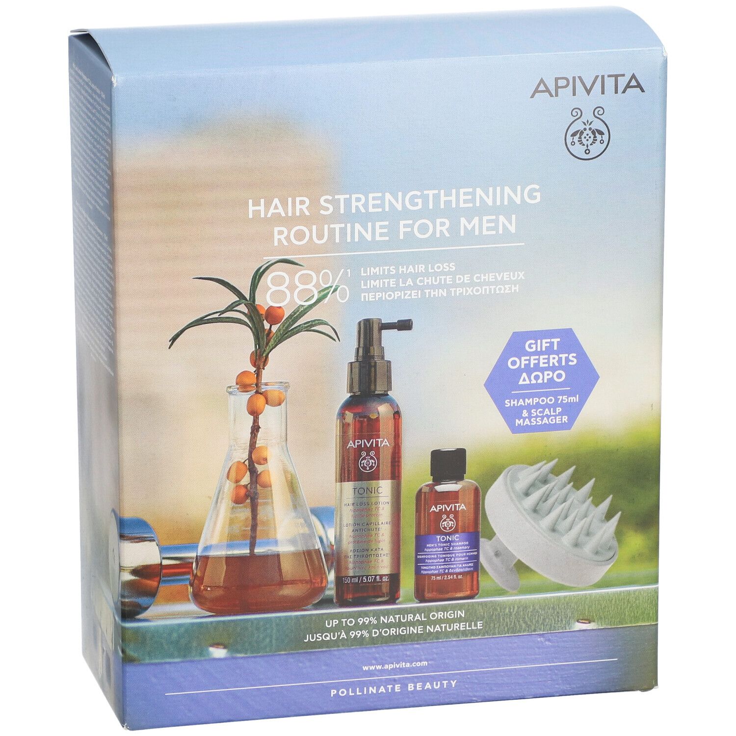 Apivita Routine Renforcement Cheveux pour Hommes