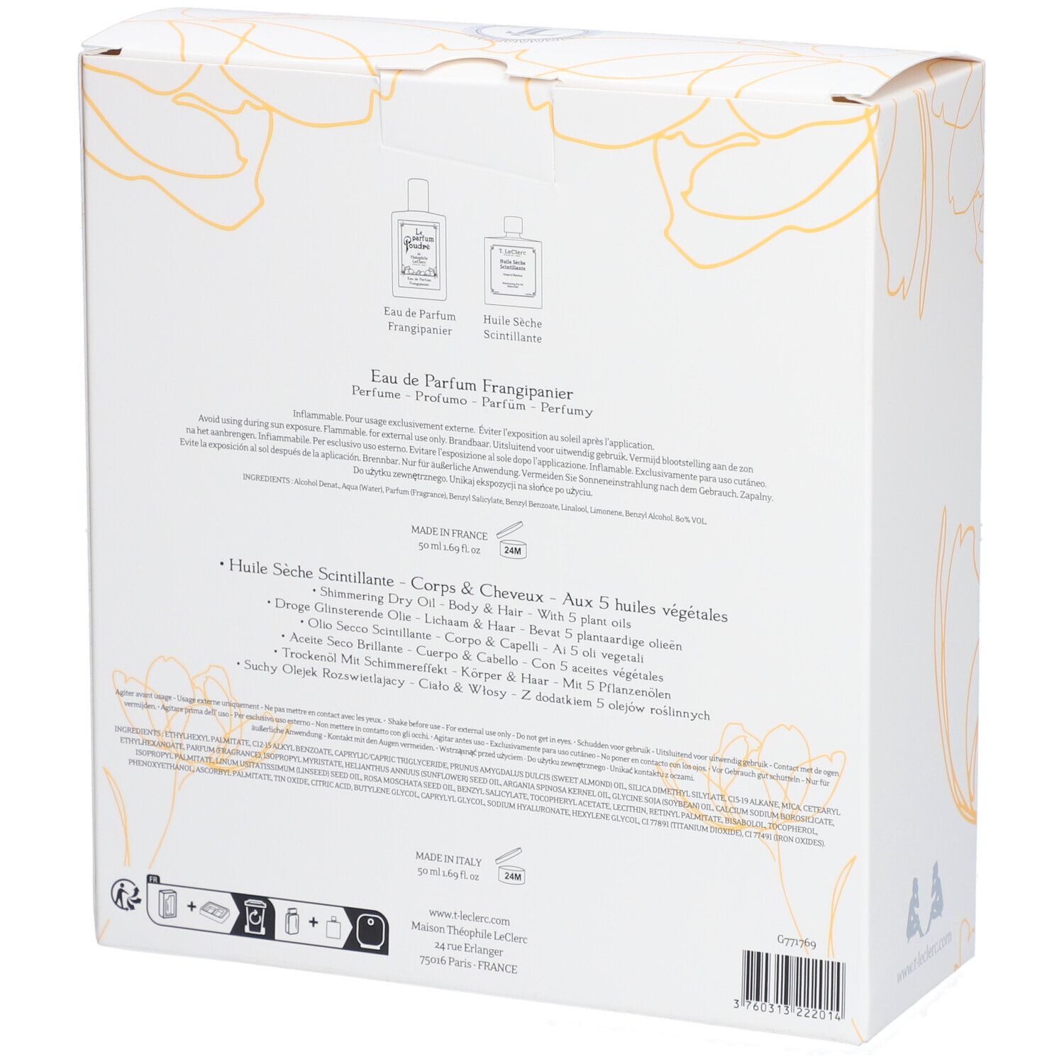 T. LeClerc Le Parfum Poudre Frangipanier + Huile sèche scientillante 1