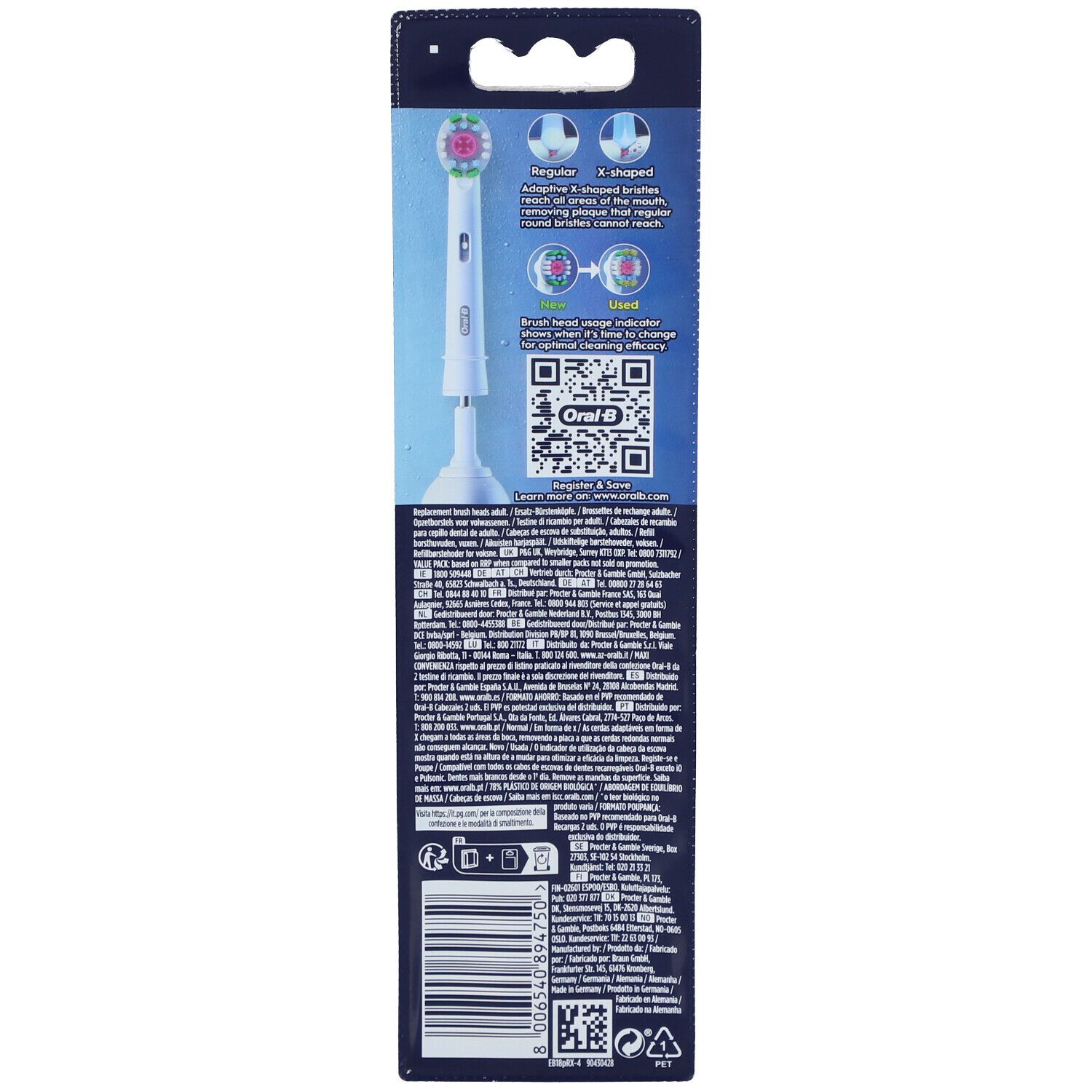ORAL-B Pro 3D White Têtes de brosse de rechange x4