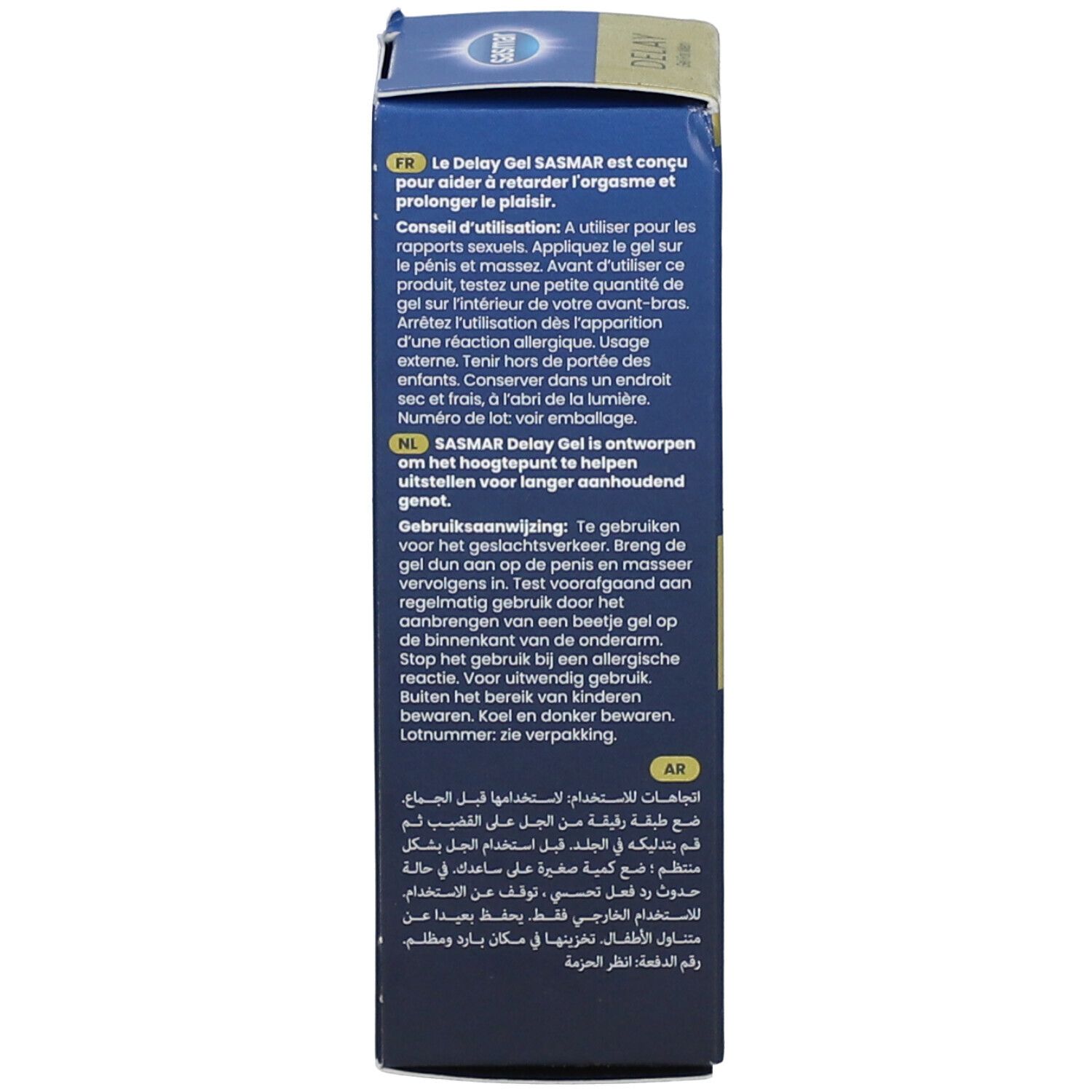 SASMAR® Delay Gel retardant pour hommes