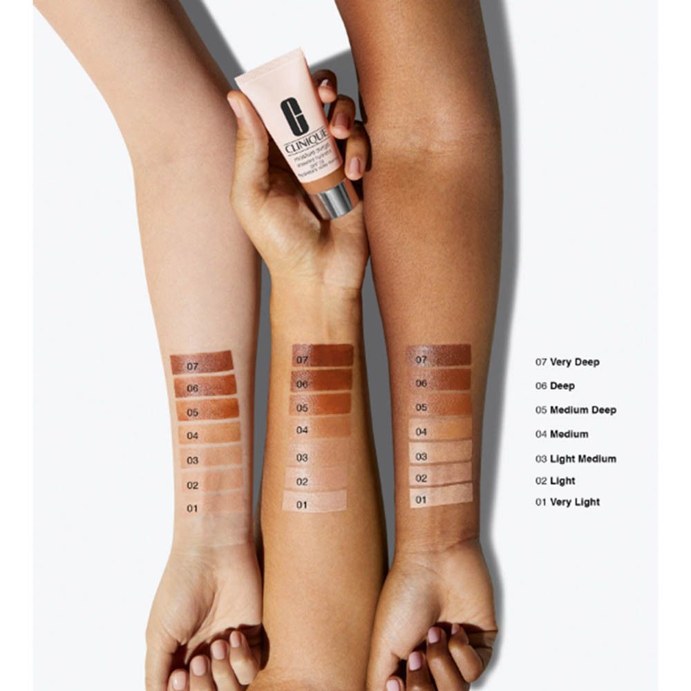 Emballage de CLINIQUE Moisture Surge Sheertint Hydrator SPF25 2 Light avec informations produit.