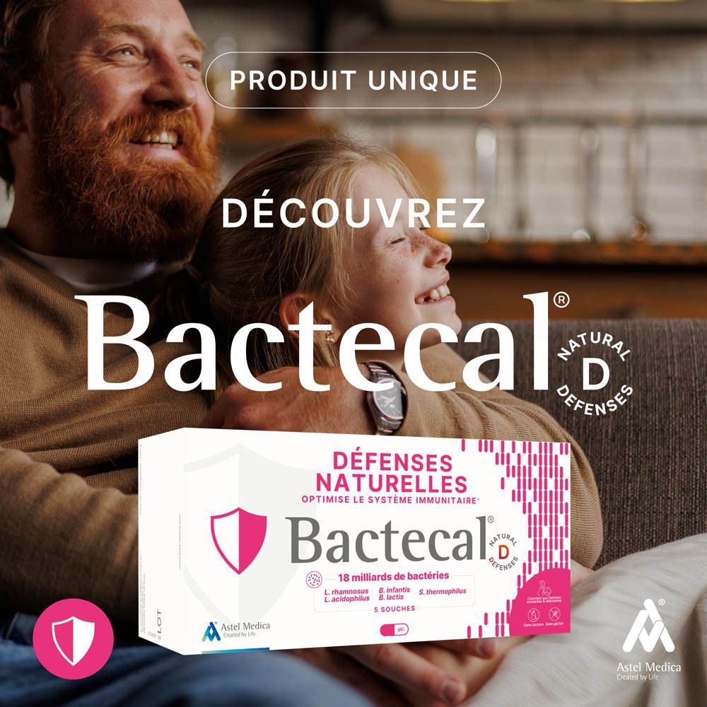 Boîte Bactecal D de 96 sachets, focus sur l'optimisation du système immunitaire.