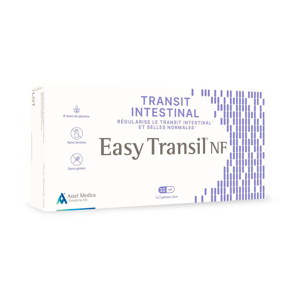 Easy Transil NF Boîte de 32 gélules, étiquetage français.