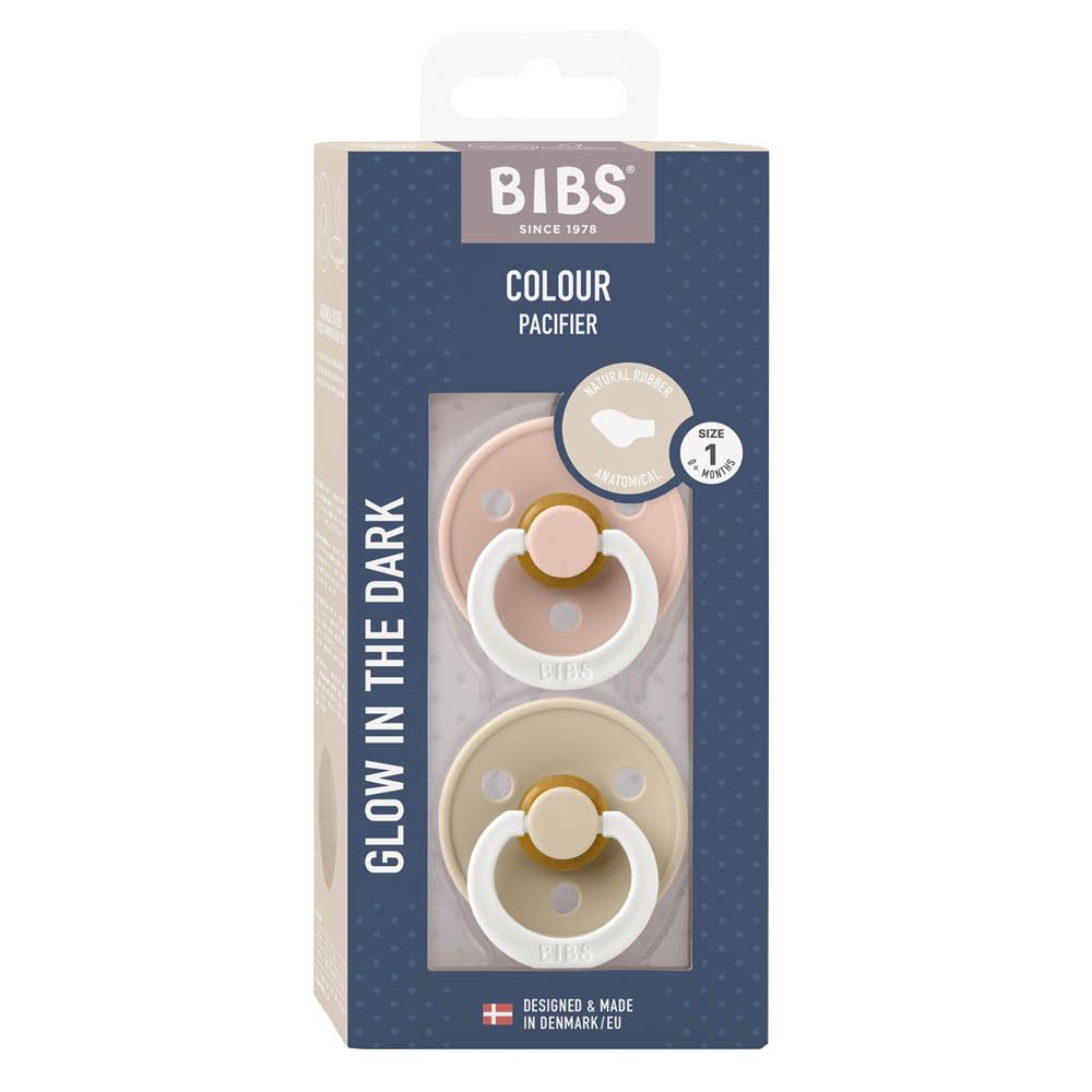 BIBS Tétine anatomique Glow Vanille - Blush 0-6 mois