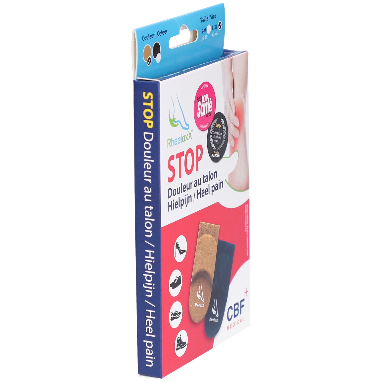 Rheelaxx Stop Douleur au Talon L-XL Marron
