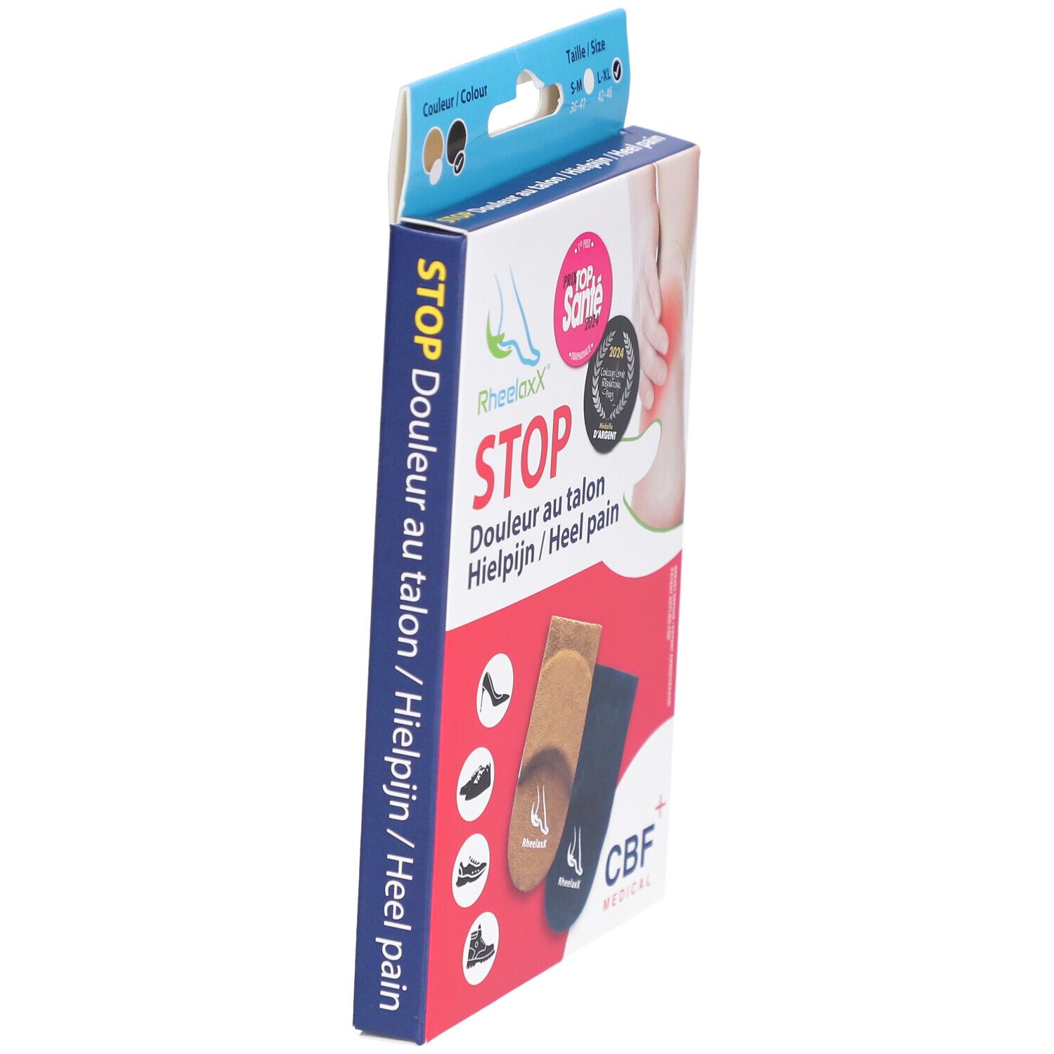 Rheelaxx Stop Douleur au Talon L-XL Noir