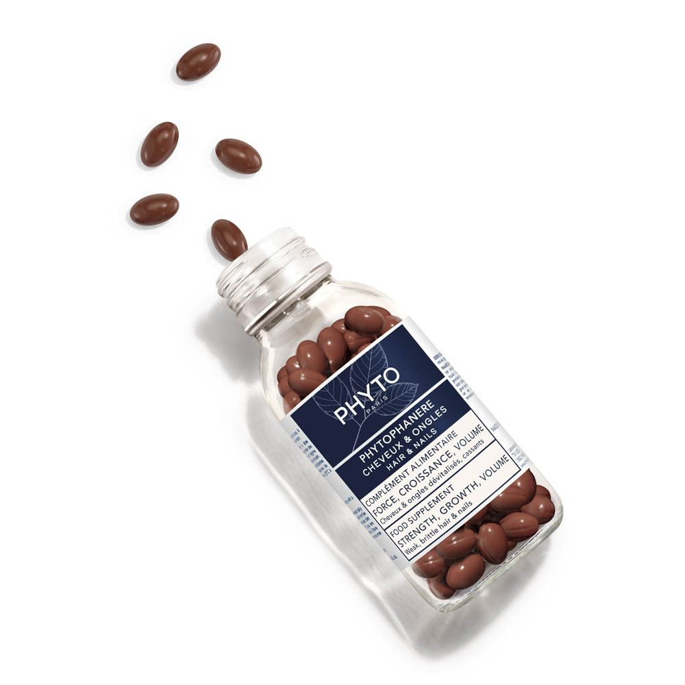 Dos de l'emballage du produit. Texte et un flacon de gélules.