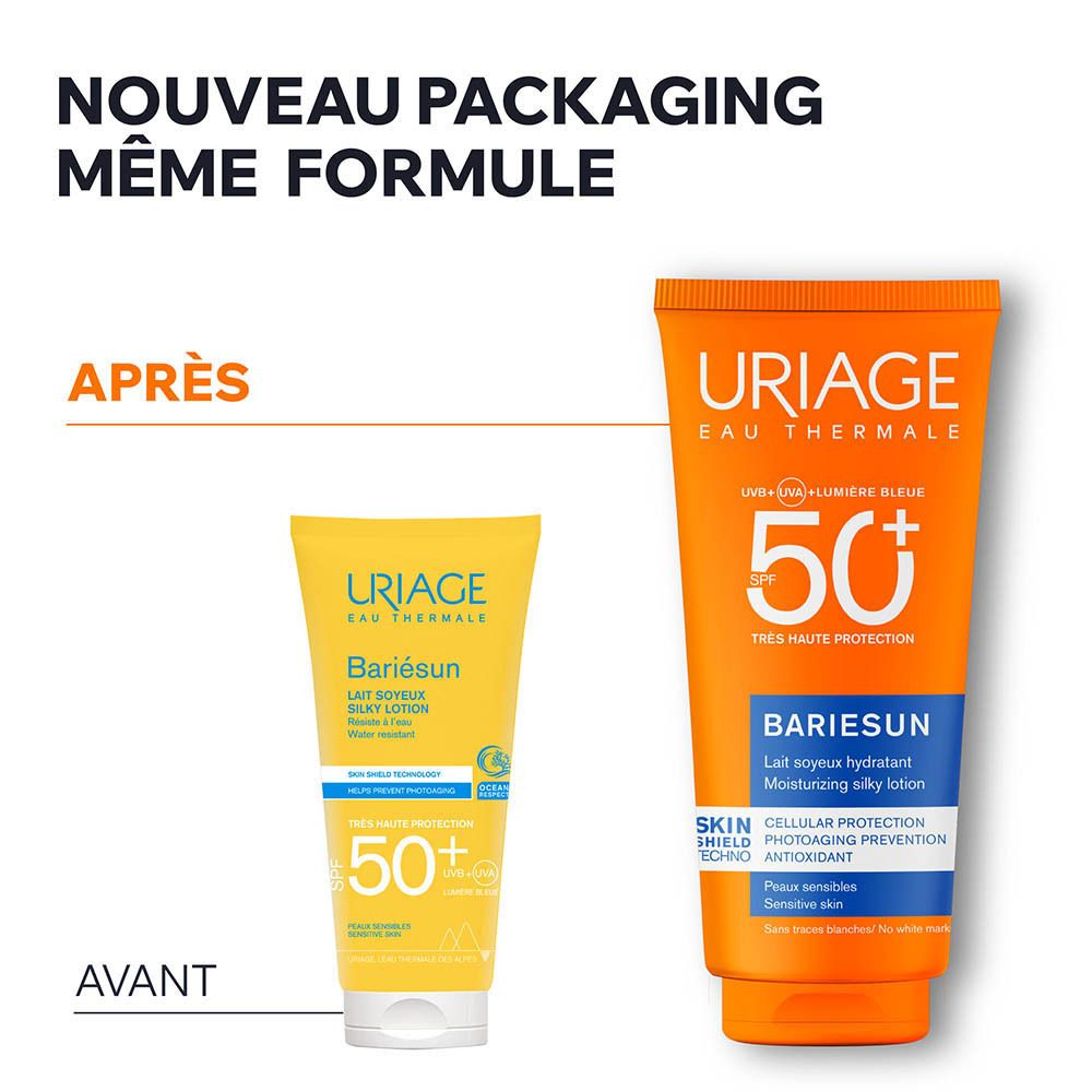 Comparaison des anciens et nouveaux emballages. Texte.