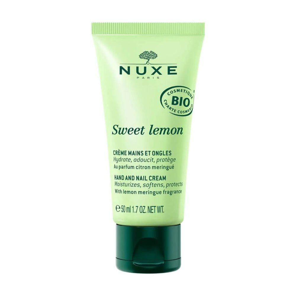 Tube Nuxe Crème Mains et Ongles Sweet Lemon, bouchon vert. 50 ml.