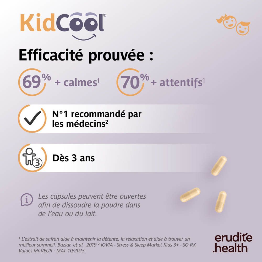 KidCool Gélules: Safran, Détente & relaxation.