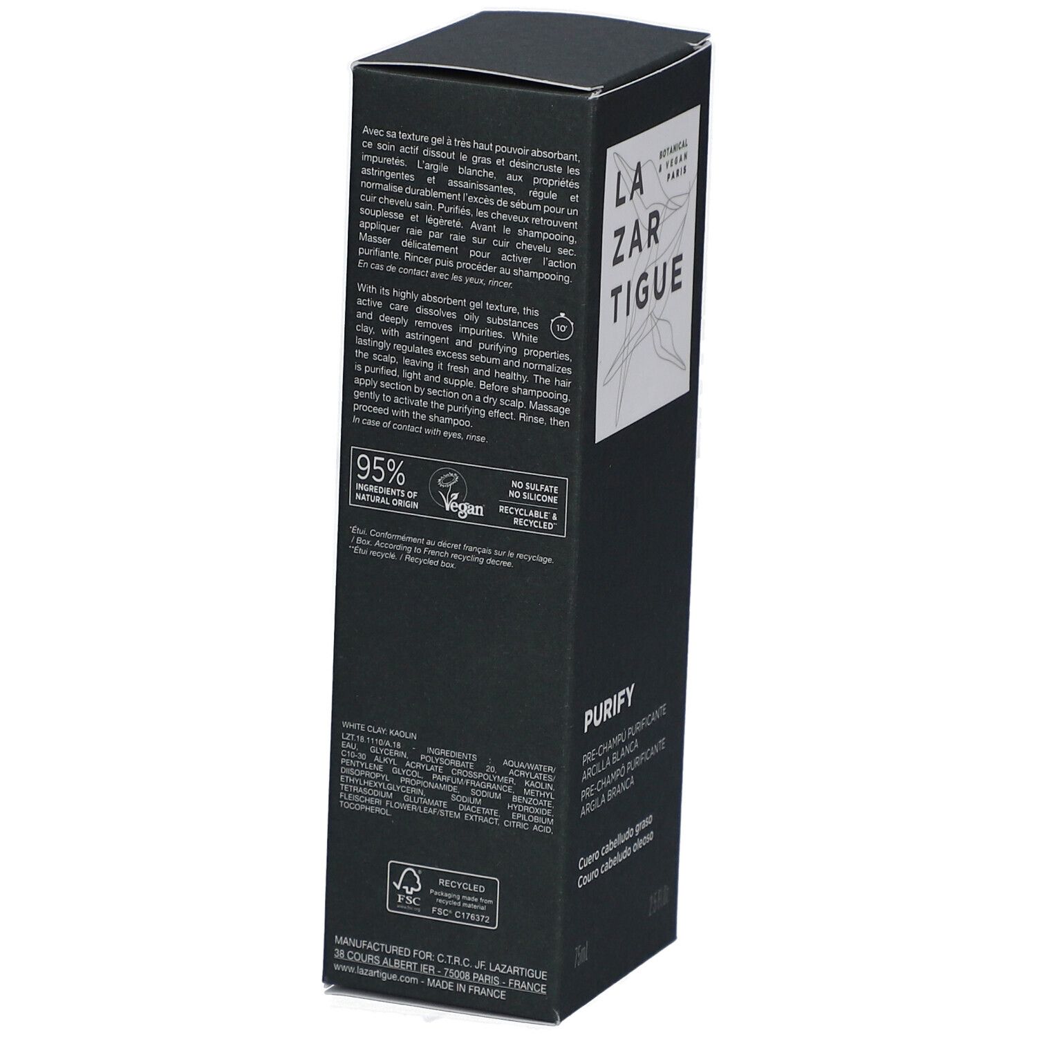 Lazartigue Purify Pre-Shampooing Purifiant Argile Blanche