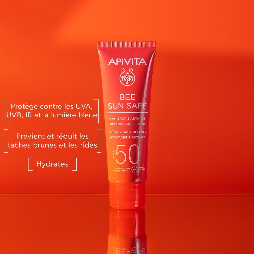 Apivita Bee Sun Safe Gel-Crème Visage Teinté Hydra Fraîcheur SPF50