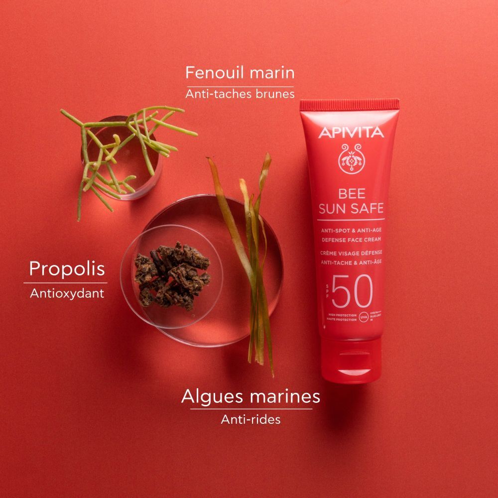 Apivita Bee Sun Safe Gel-Crème Visage Teinté Hydra Fraîcheur SPF50