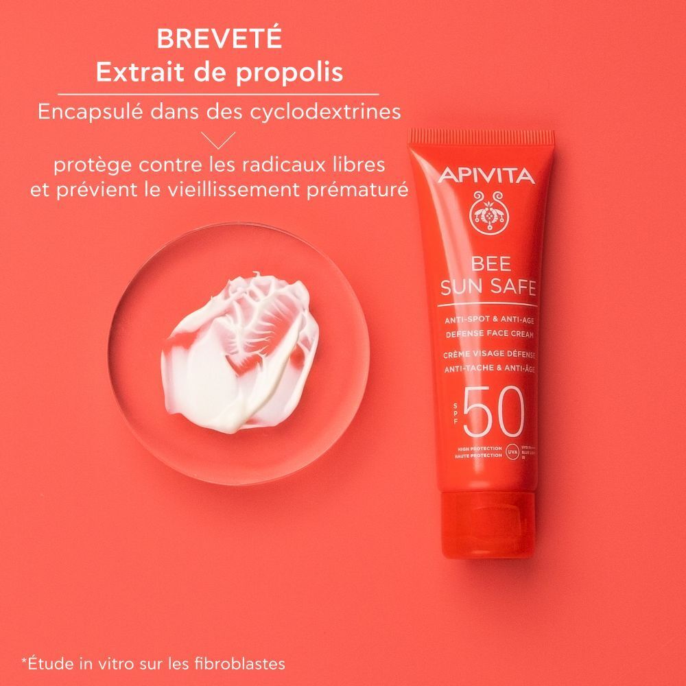 Apivita Bee Sun Safe Gel-Crème Visage Teinté Hydra Fraîcheur SPF50