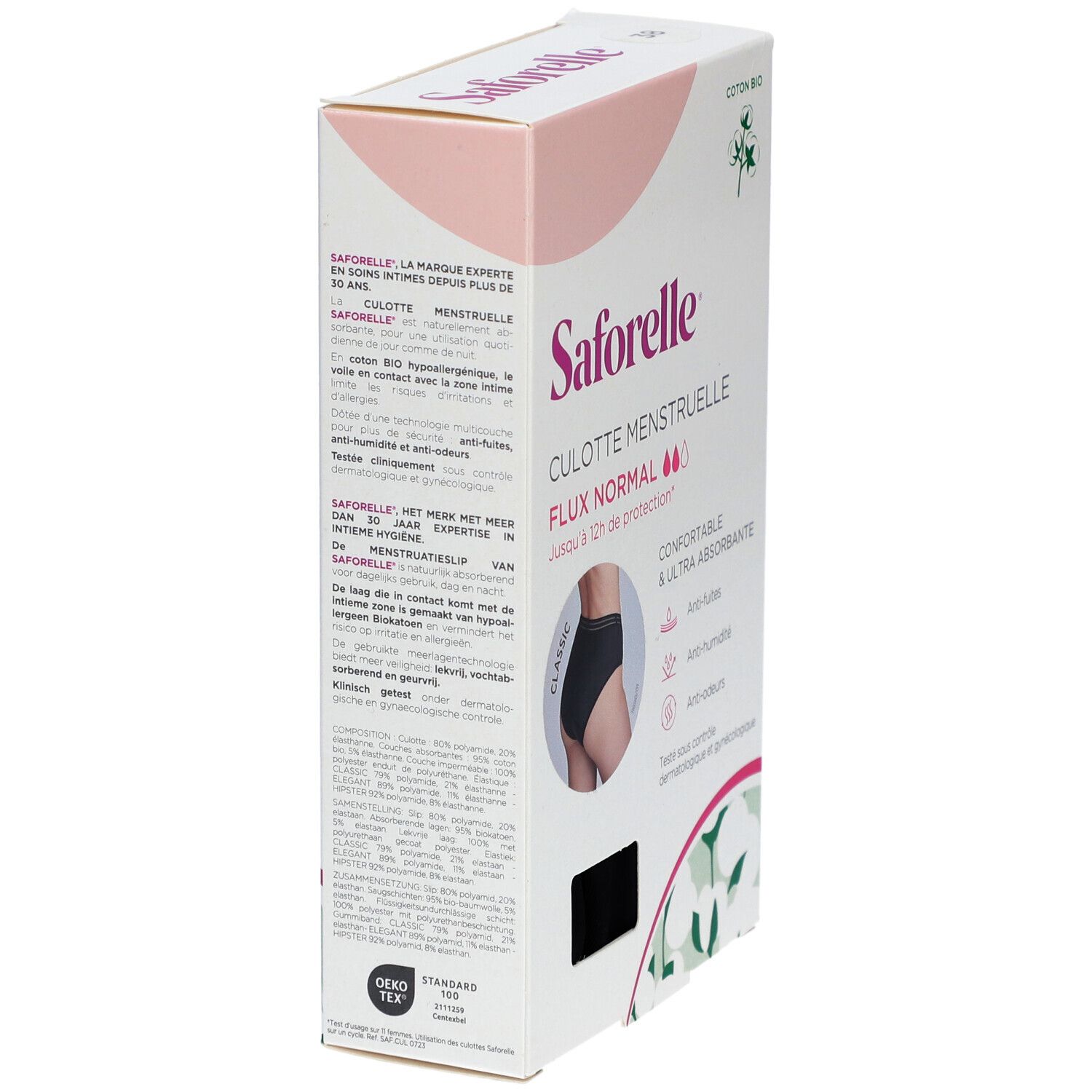 Saforelle Culotte pour les Règles Flux Normal Taille 38