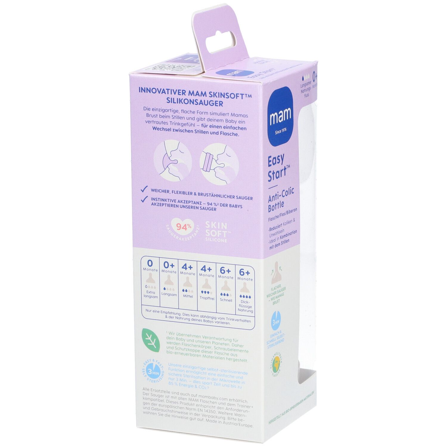 Emballage avec informations sur le produit. Affiche les caractéristiques et les recommandations d'âge. Logo et nom du produit visibles.