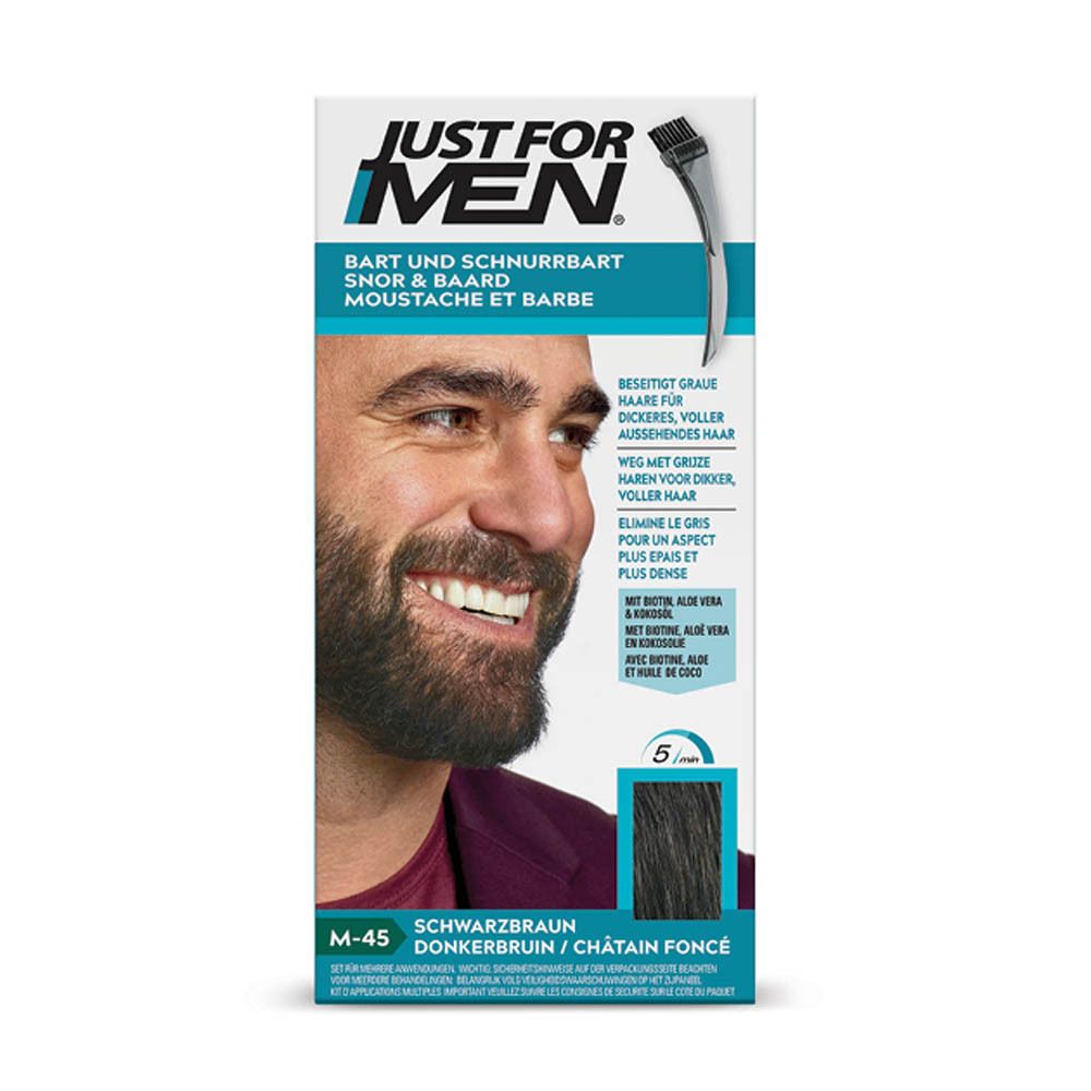 Emballage pour teinture pour barbe et moustache, Brun Foncé M-45.