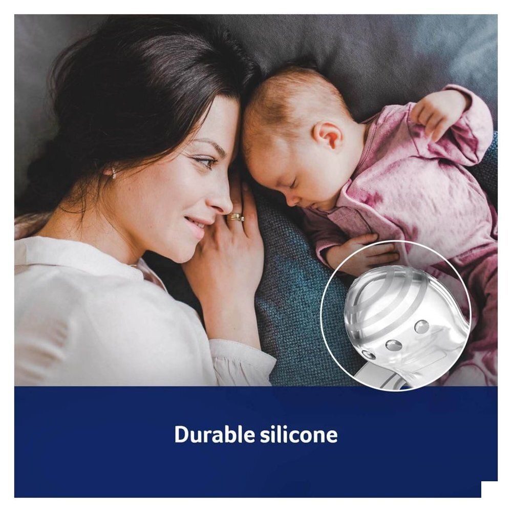 Arrière de l'emballage des sucettes Difrax avec informations produit.