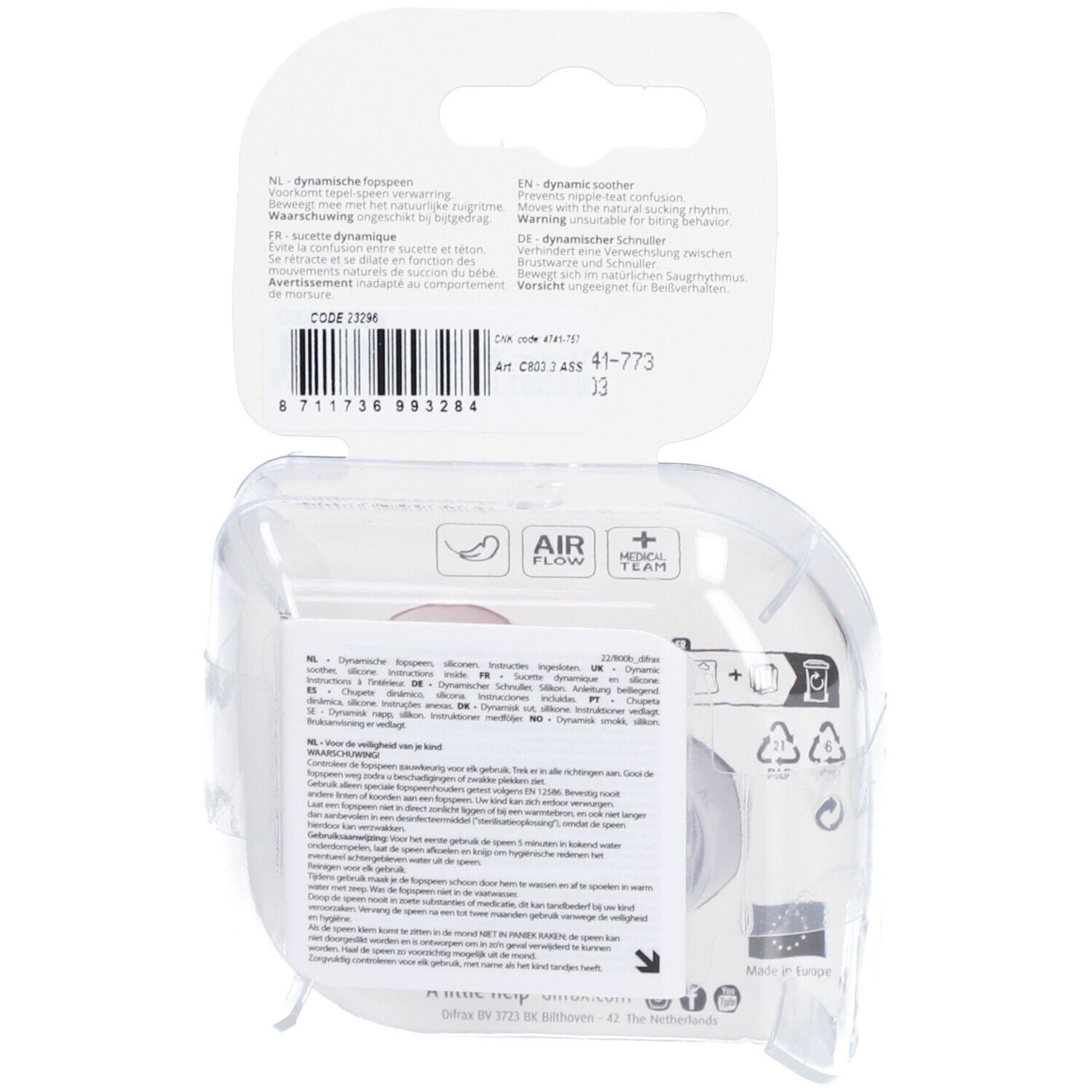 DIFRAX Tétine Dynamic Botanic 18 mois et +
