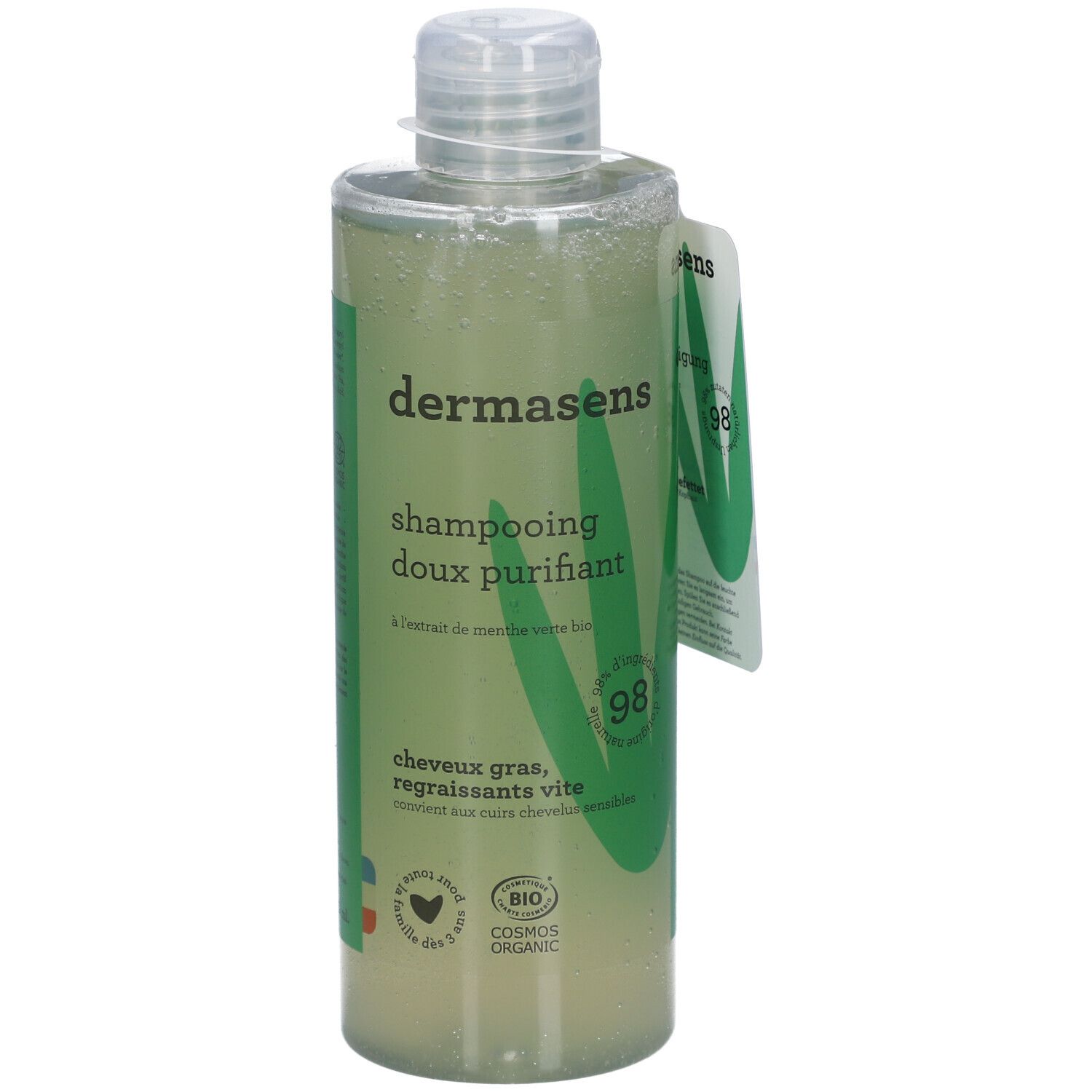 Dermasens Shampooing Doux Purifiant Cheveux Gras Regraissant Vite