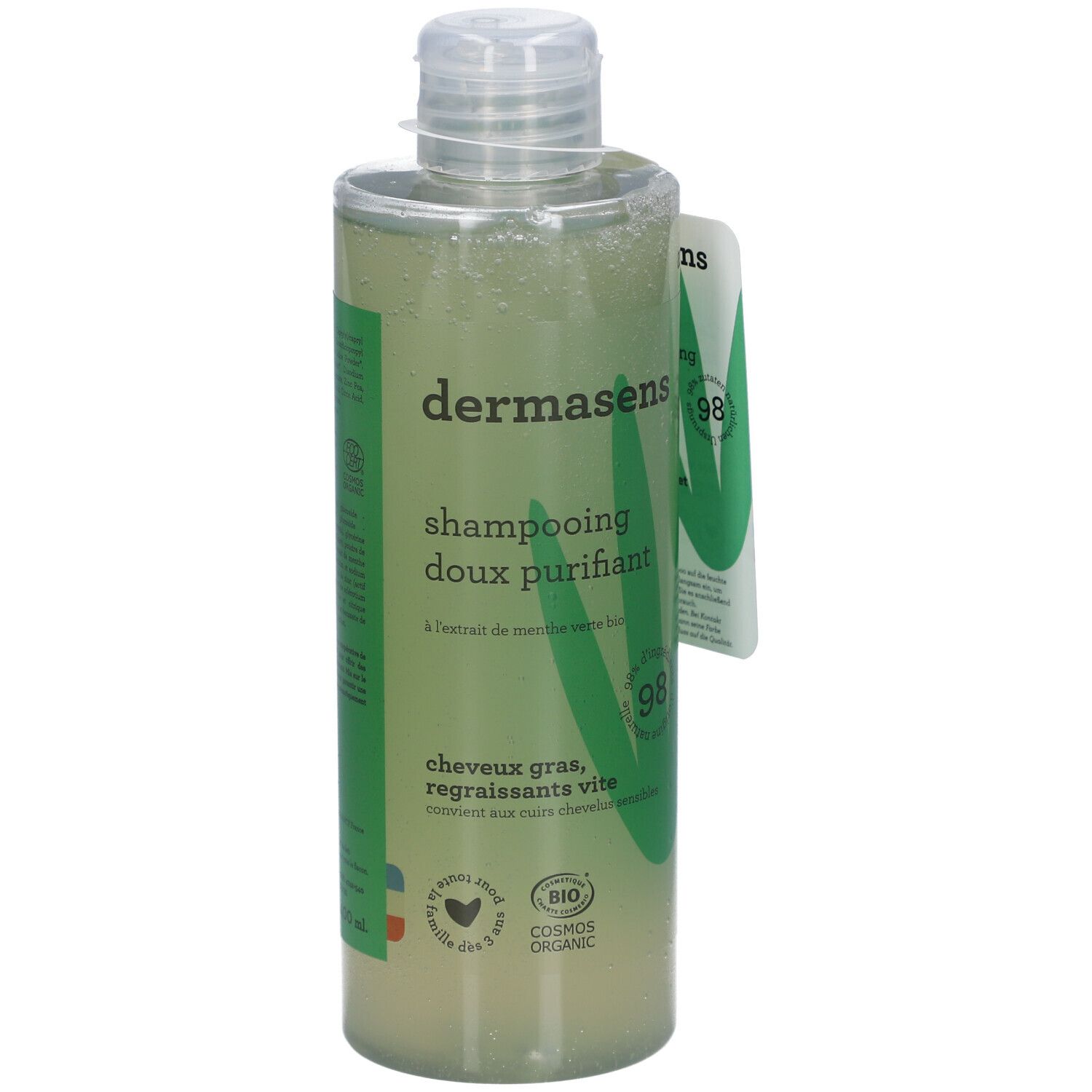 Dermasens Shampooing Doux Purifiant Cheveux Gras Regraissant Vite