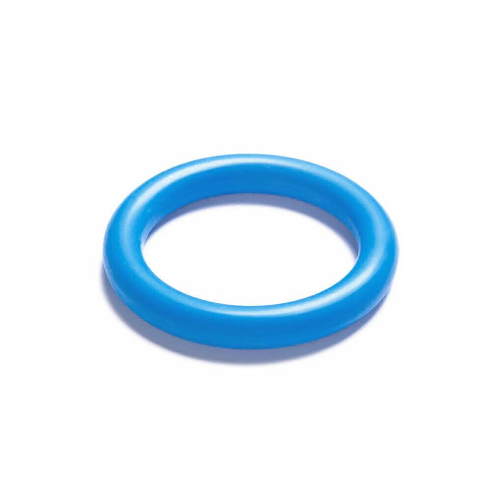 Pessaire annulaire bleu. Forme ronde. Sur fond blanc.