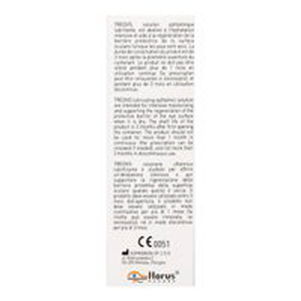 Boîte de Treovis® avec texte. Contient des informations sur l'utilisation et la durée de conservation. Marquage CE.