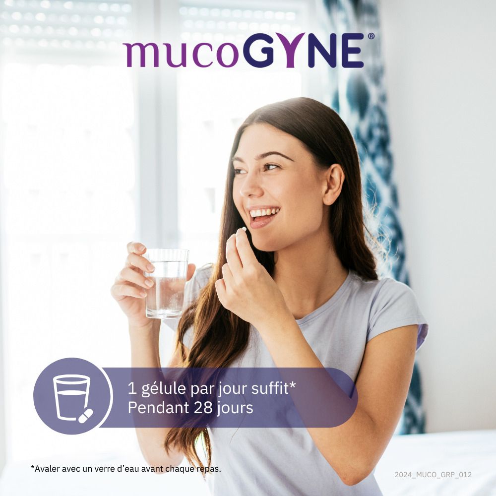 MUCOGYNE® Gélules à base d'acide hyaluronique - Équilibre des muqueuses & Élasticité de la peau