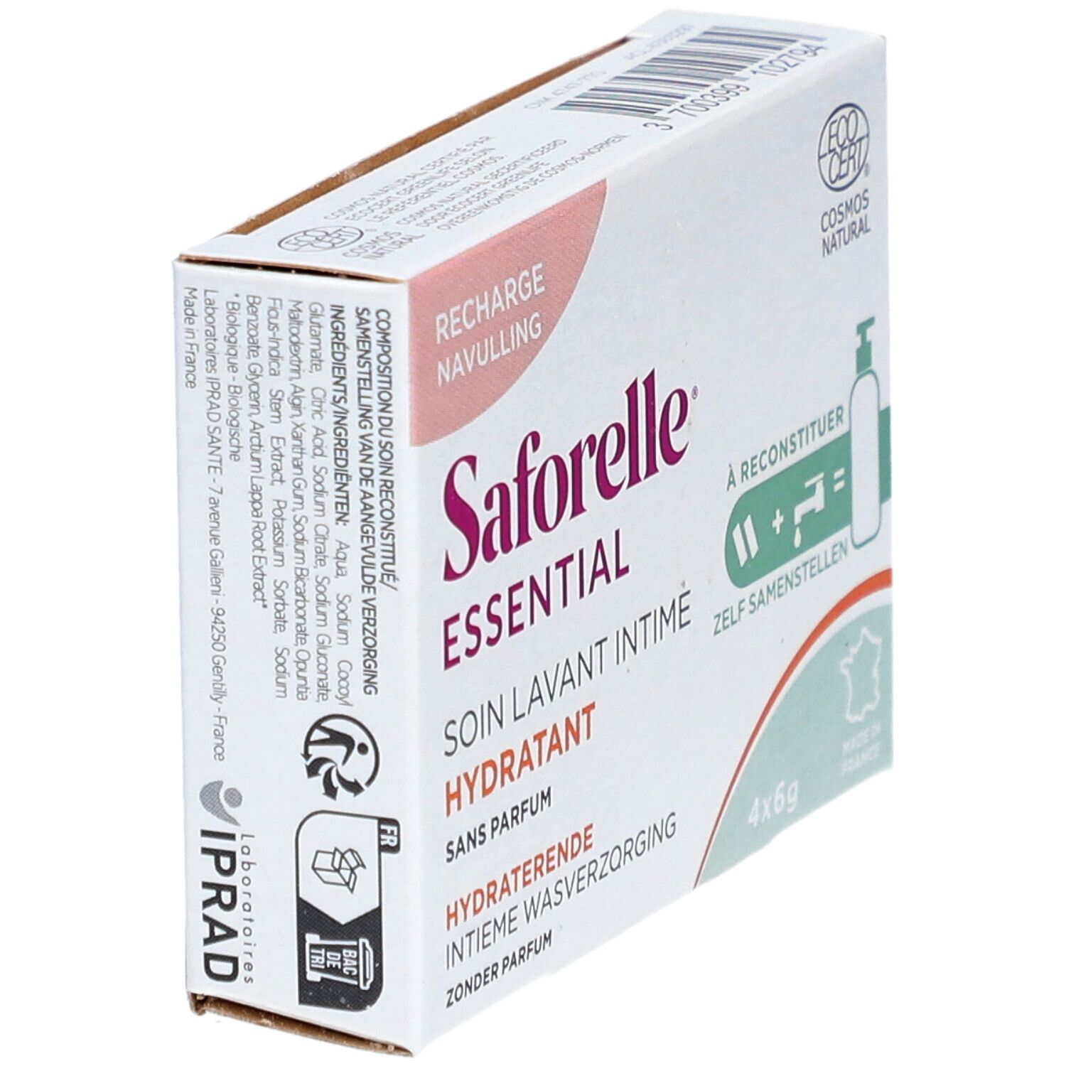 Saforelle Essential Soin Lavant Intime Hydratant Sans Parfum Recharge