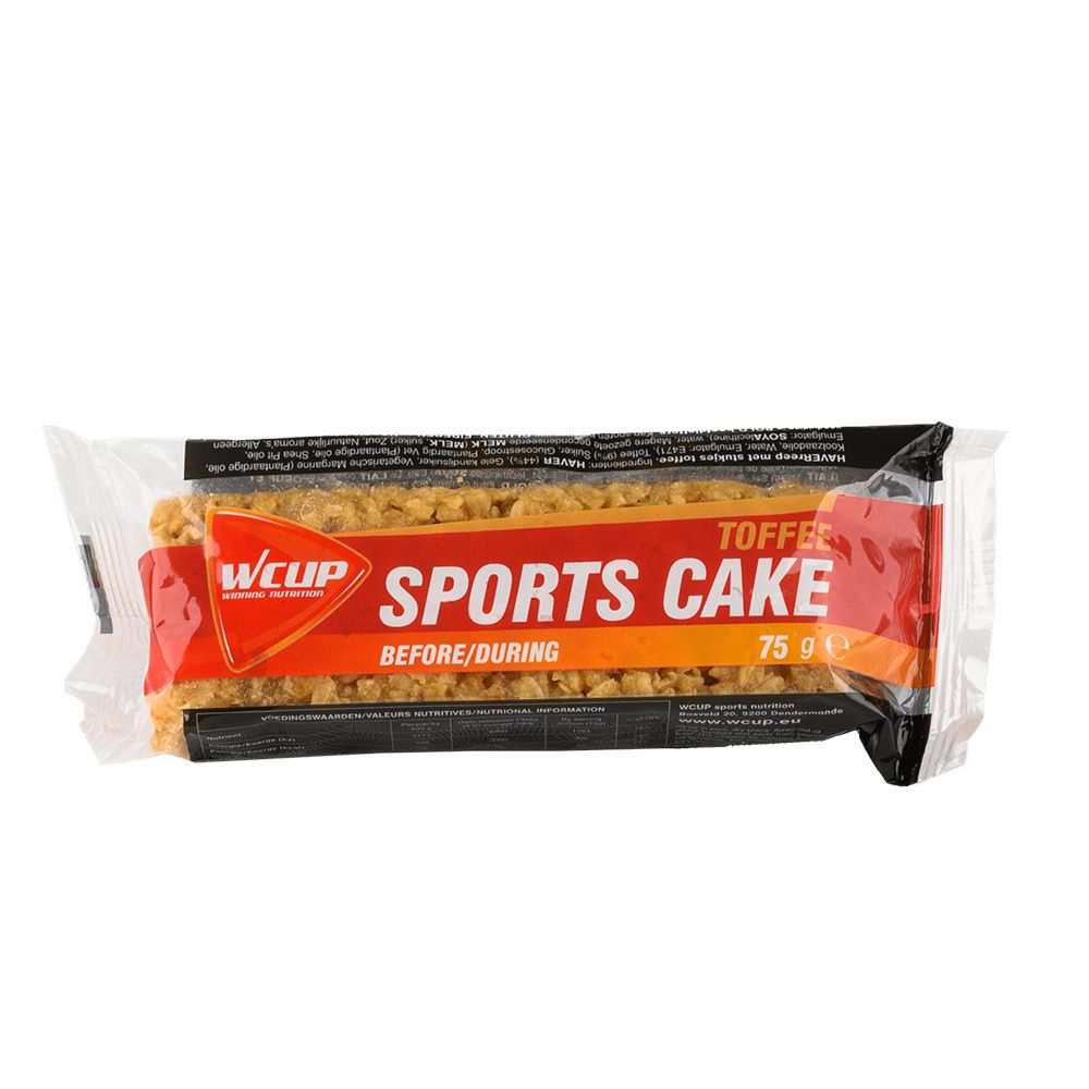 Barre WCUP Sports Cake Toffee emballée, 75g.