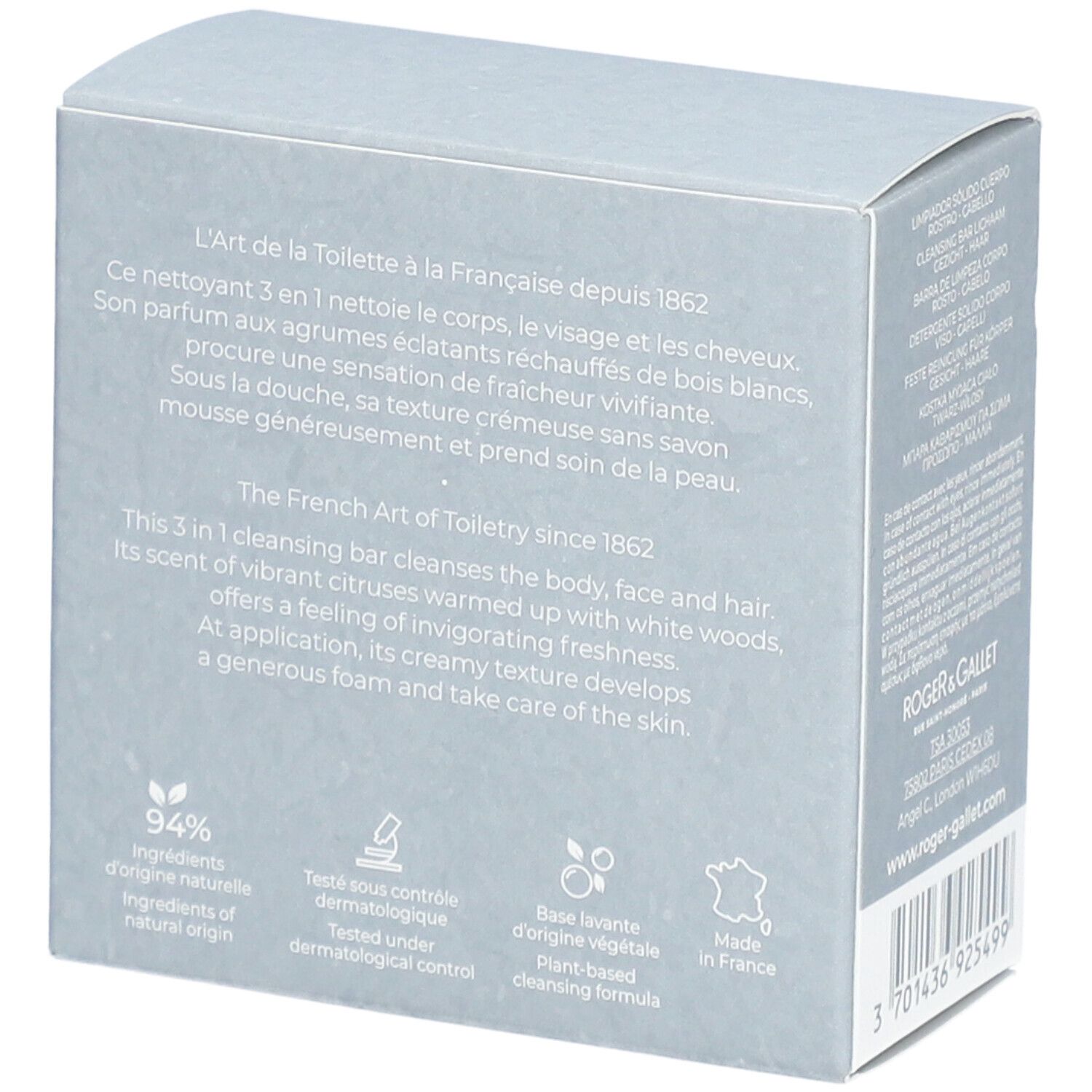 Roger & Gallet Cologne Twist Pain Nettoyant Corps-Visage-Cheveux