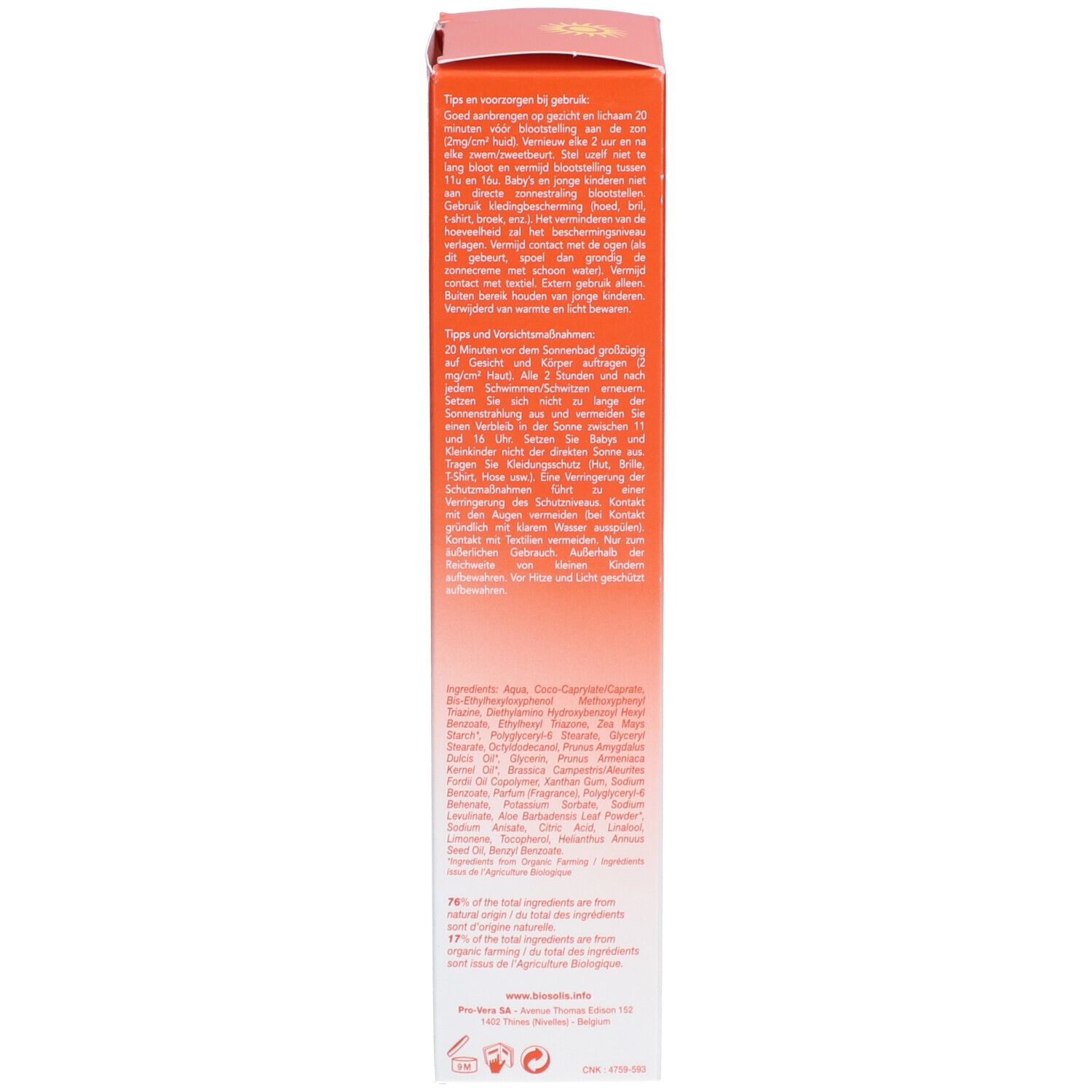 BIOSOLIS Sense Lait Solaire SPF50