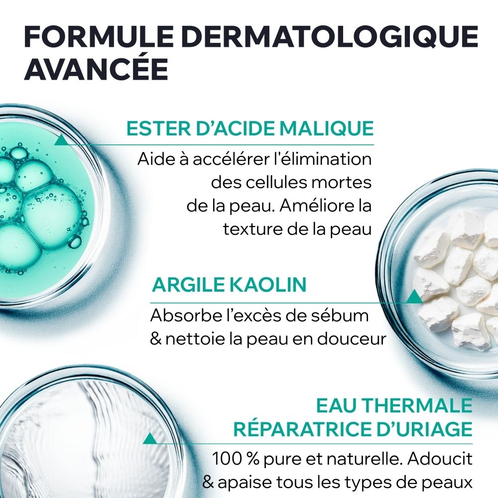 Uriage Hyséac Masque Gommant: Acide Malique, Argile/Kaolin.